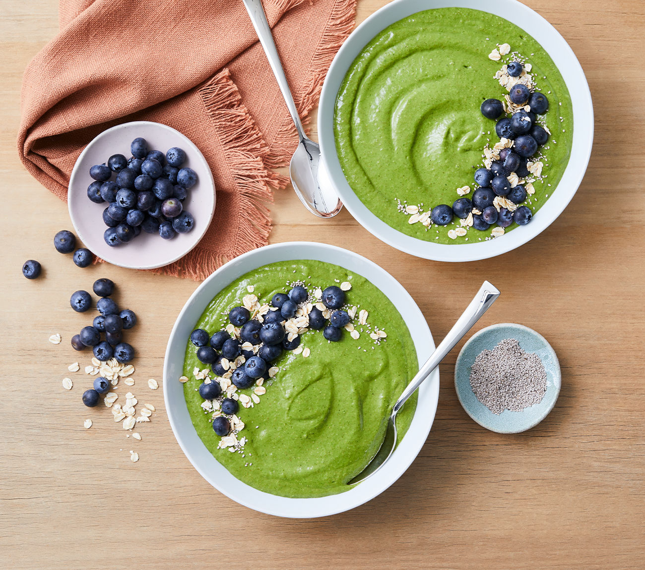 Matcha & Blueberry Smoothie Bowls Recipe | Woolworths