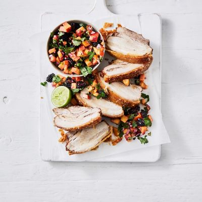 Pork Belly With Blackberry & Nectarine Salsa