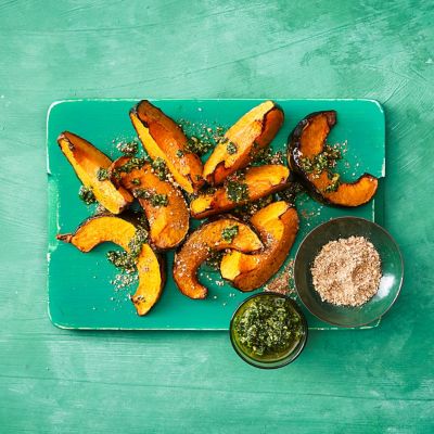 Roasted Pumpkin With Kale Pesto