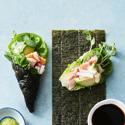 Salmon & Avocado Sushi Hand Rolls