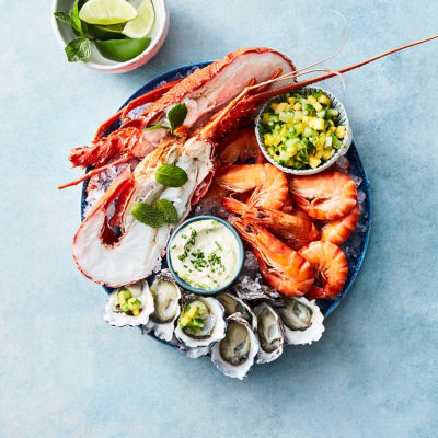 Seafood Platter With Mango Salsa & Horseradish Mayo