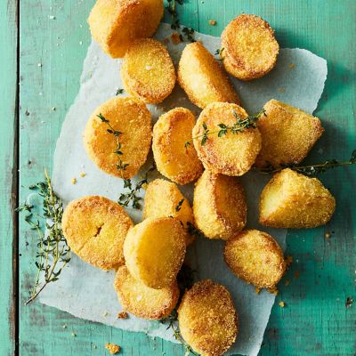 Thyme & Crispy Polenta-Coated Potatoes