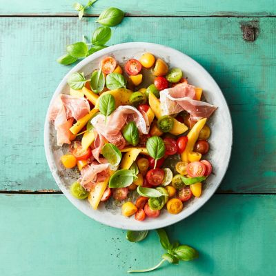 Tomato, Mango, Prosciutto & Basil Salad