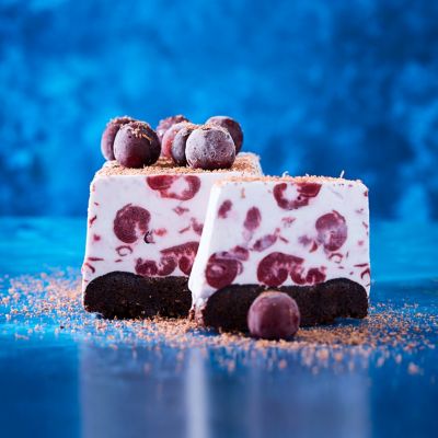 Vegan Choc-Cherry Brownie Ice-Cream Cake