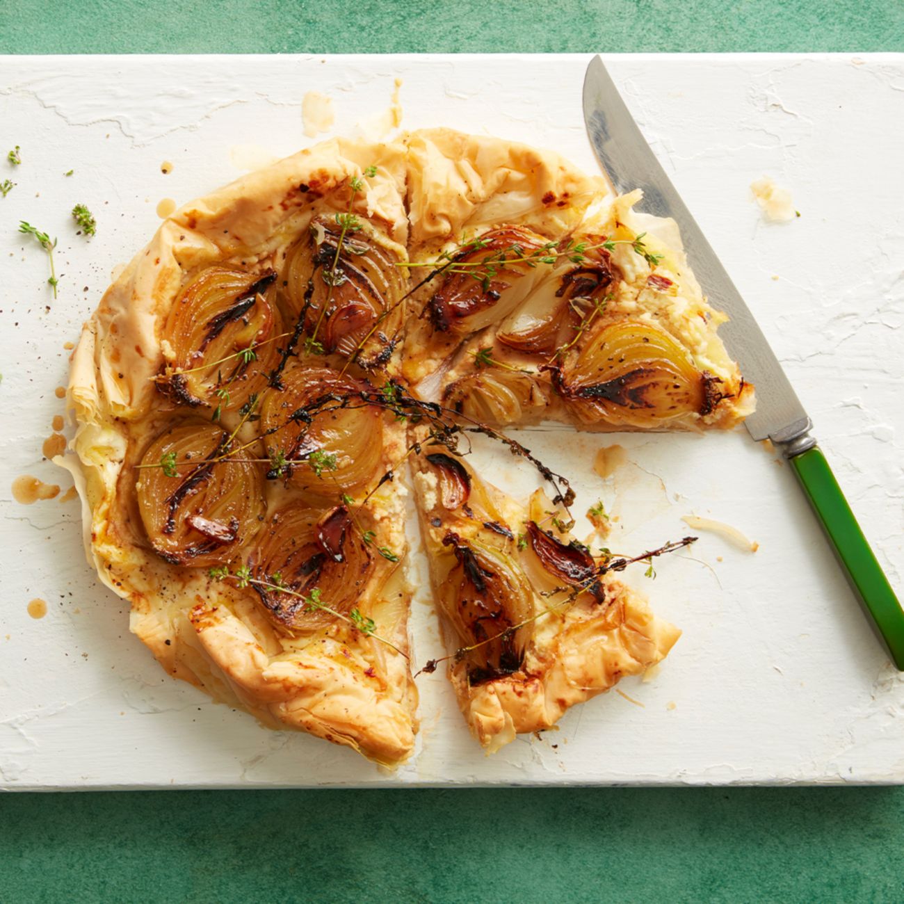 Healthier French Onion Filo Tart