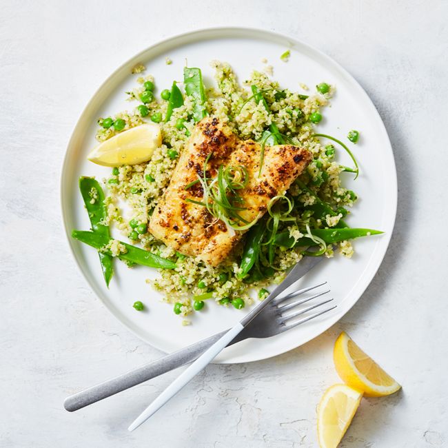 Lemon Pepper Fish With Green Quinoa