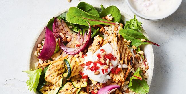 Middle-Eastern Inspired Chicken & Veggie Bowls