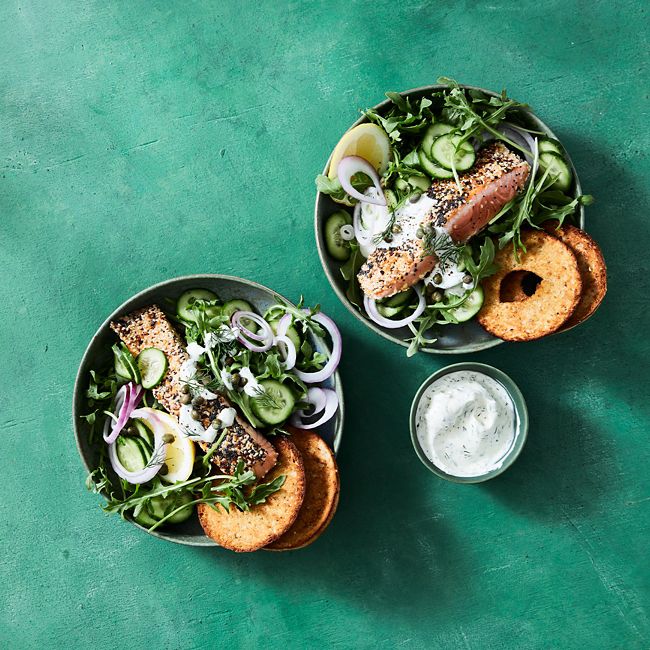 Salmon Bagel Salad