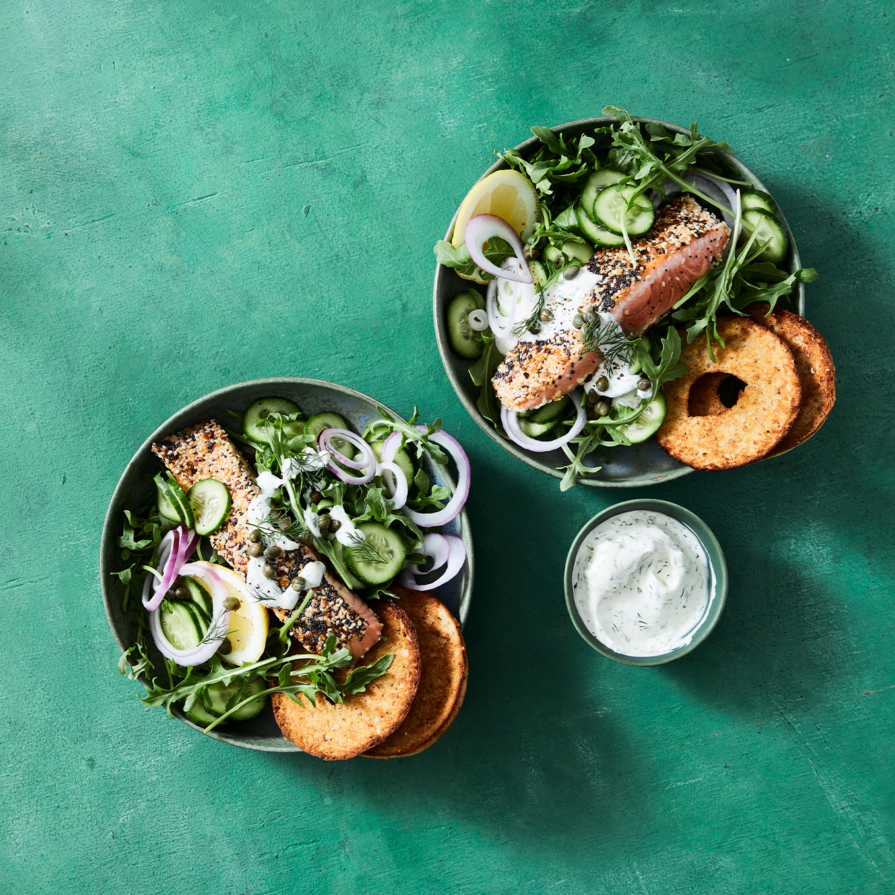 Salmon Bagel Salad