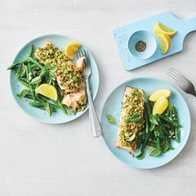 Sicilian Olive, Caper & Lemon-Crusted Salmon