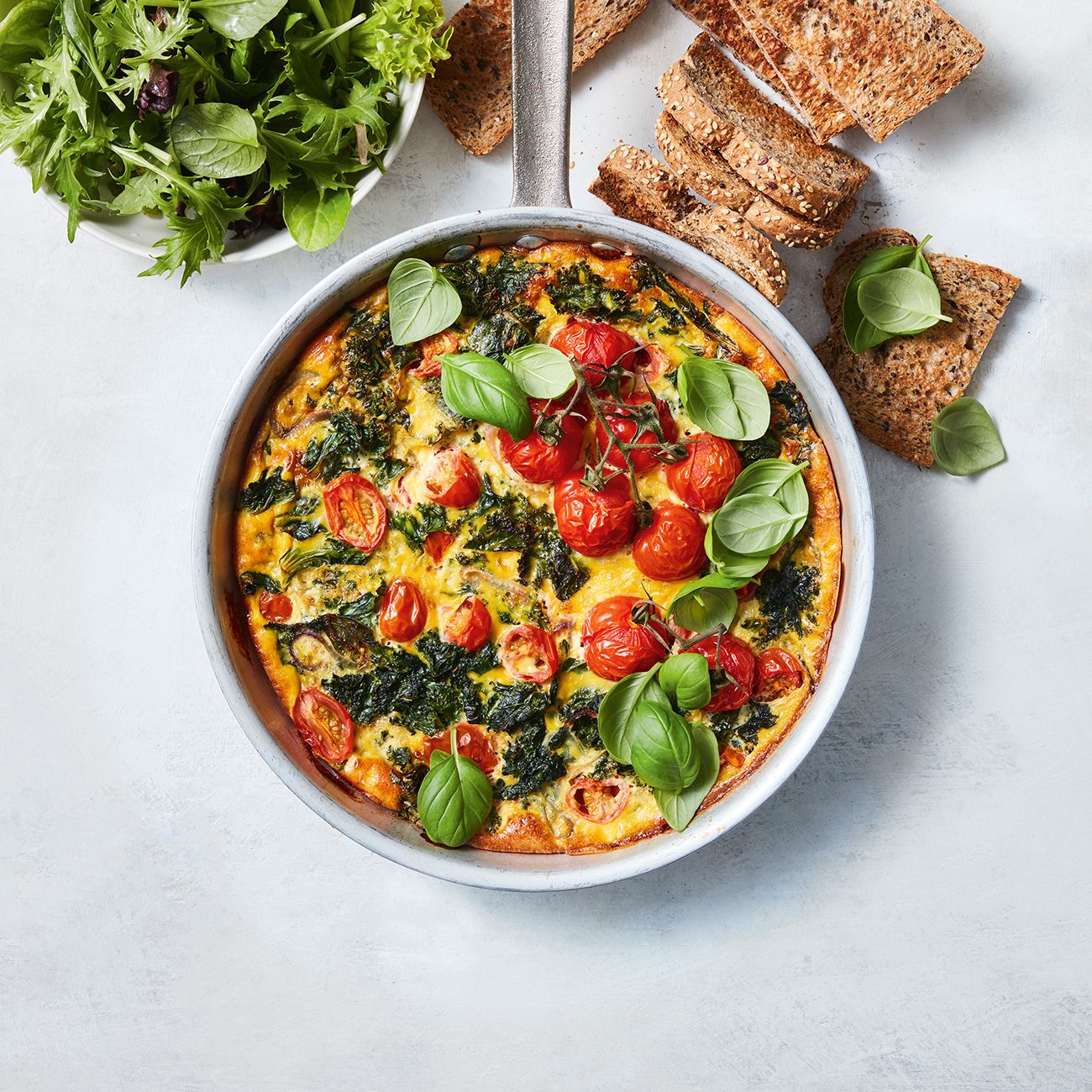 Summer Tomato Kale Basil Frittata Recipe Woolworths