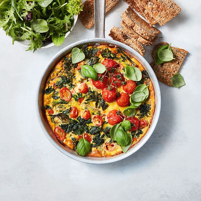 Summer Tomato, Kale & Basil Frittata