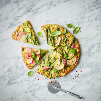 Zucchini & Asparagus Pizza