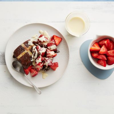 Chocolate Hot Cross Bun French Toast