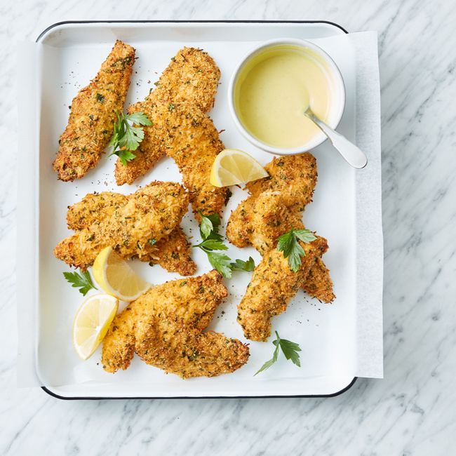 Healthier Chicken Tenders With Honey Mustard Sauce