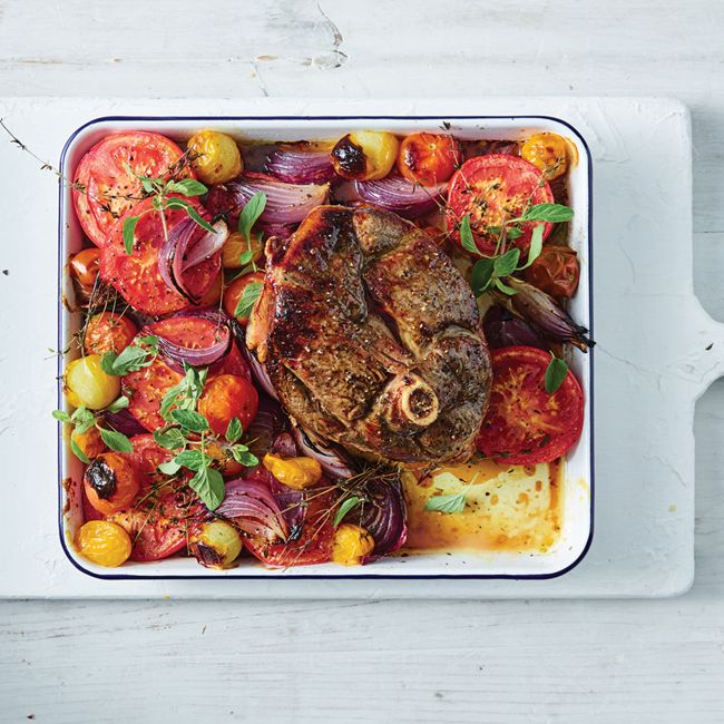 Roast Lamb With Mixed Tomato “Sauce”