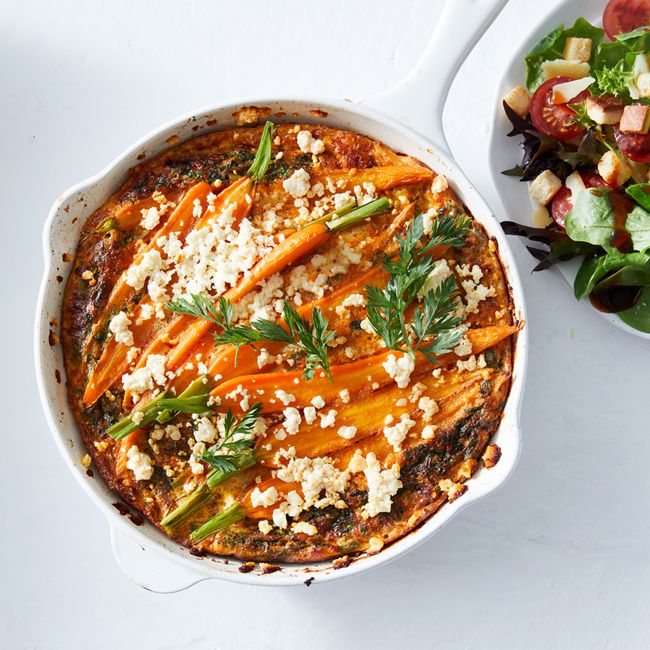 Baby Carrot, Harissa & Feta Frittata