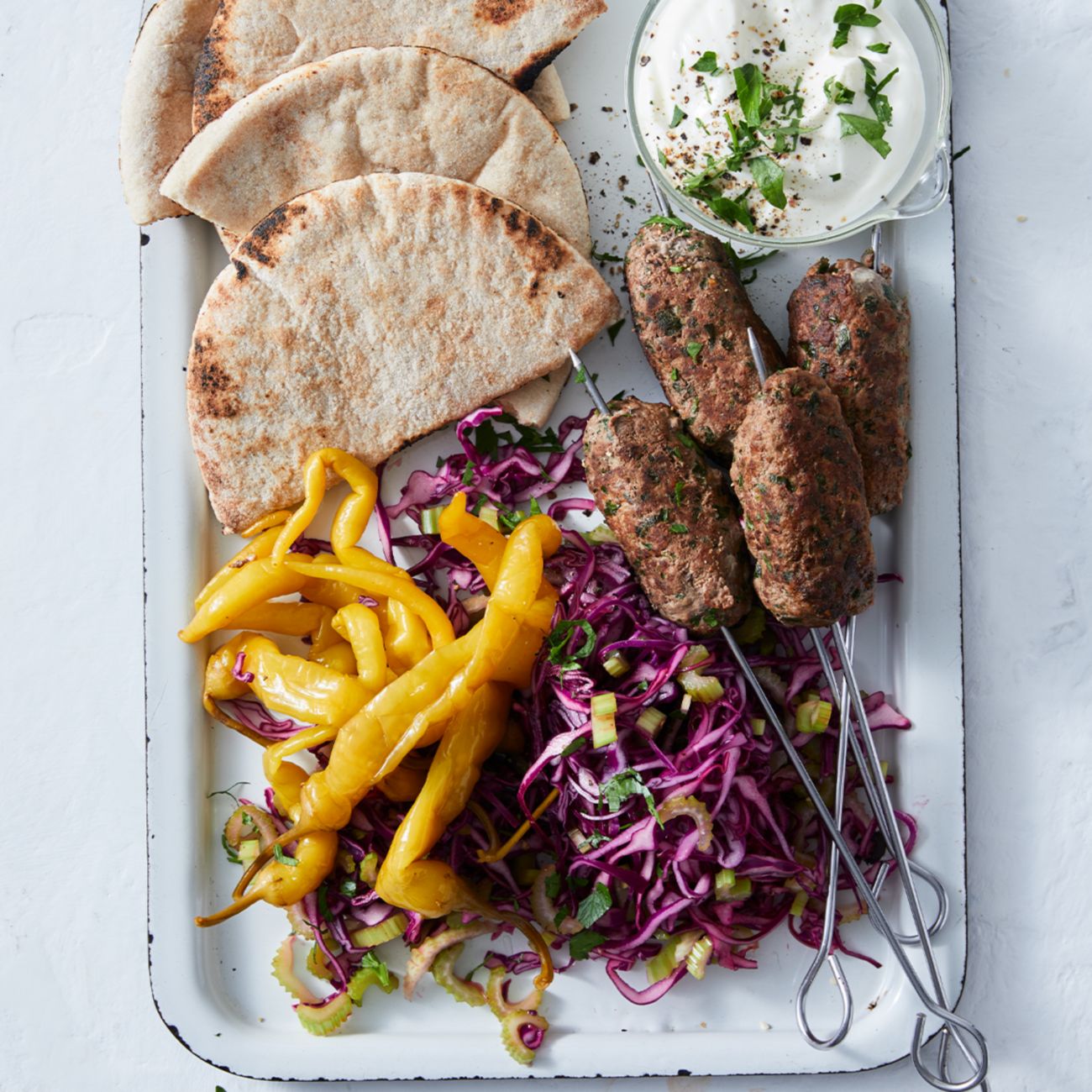 Beef Kofta With Celery Heart & Cabbage Salad Recipe | Woolworths