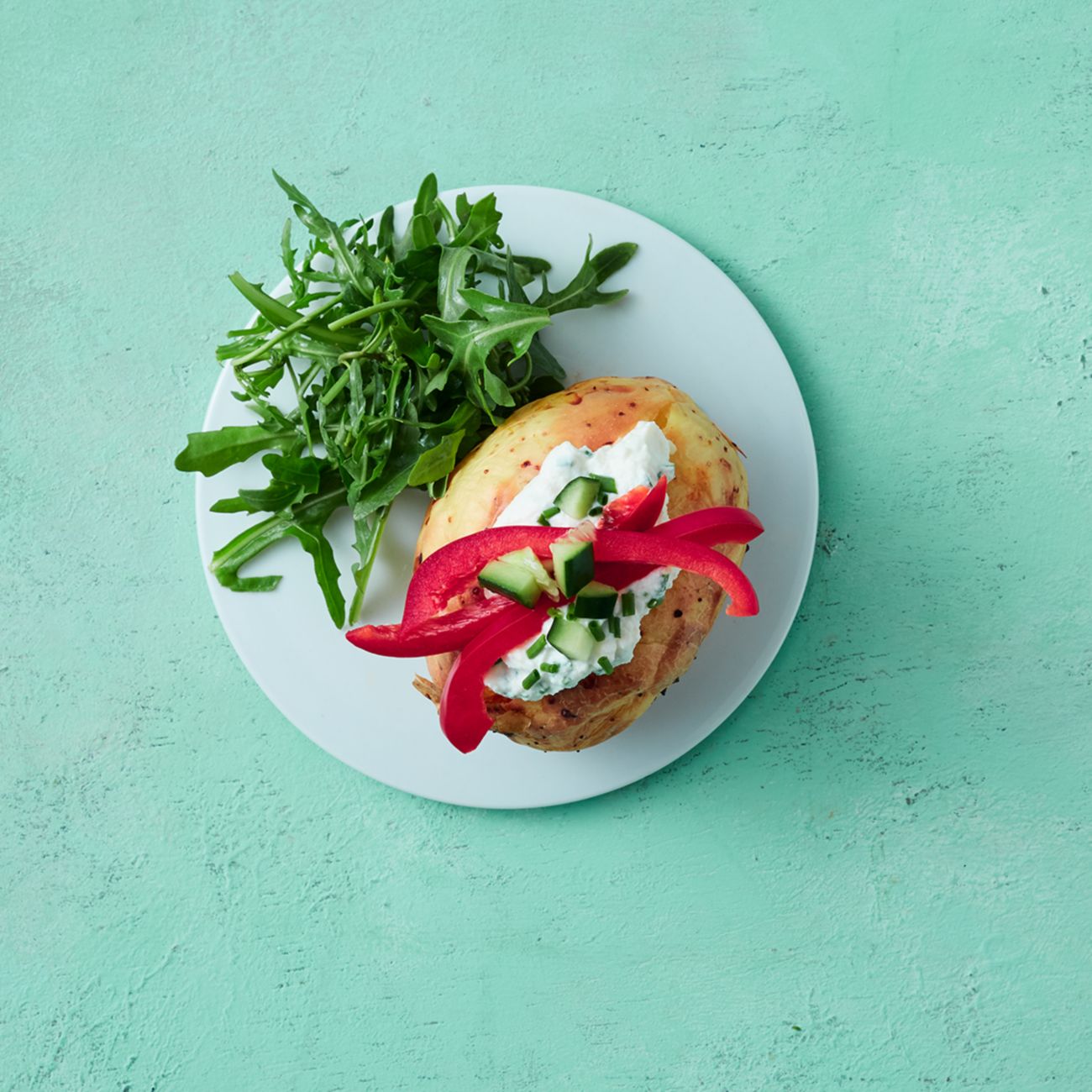 herbed ricotta stuffed jacket potatoes