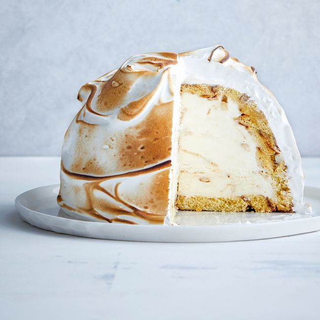 Hot Cross Bun & Salted Caramel Bombe Alaska