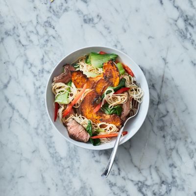 Roasted Pumpkin, Beef & Noodle Salad 