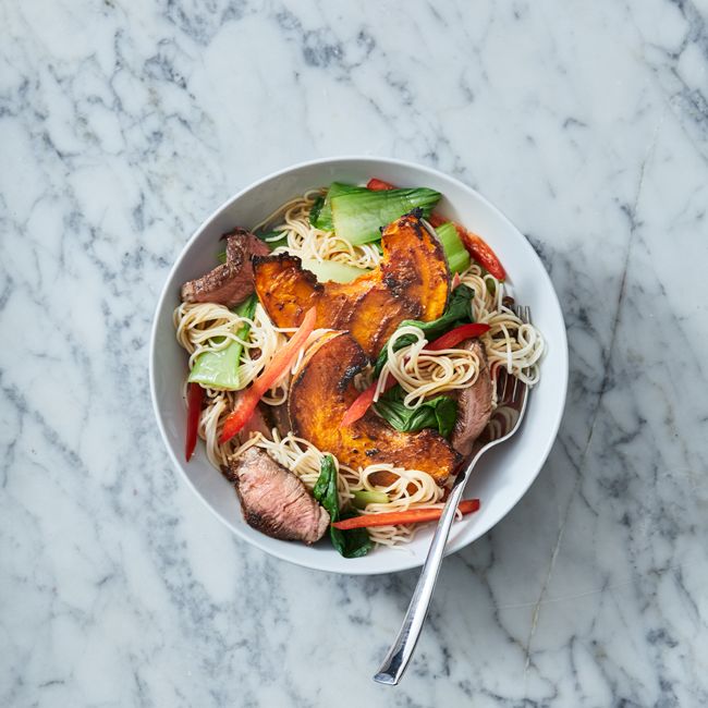 Roasted Pumpkin, Beef & Noodle Salad 