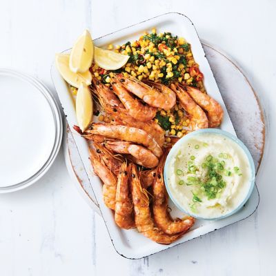 Garlic & Paprika Prawns With Warm Corn Salad