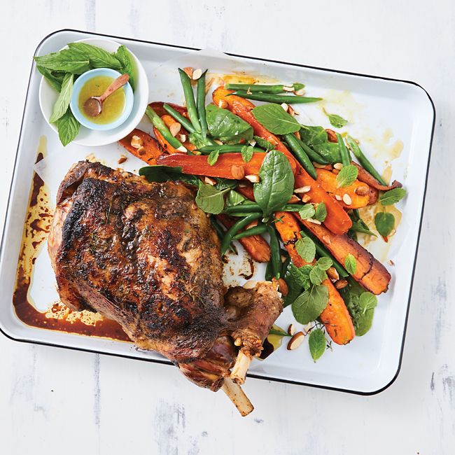 Roast Lamb With Honey-Glazed Carrot Salad 