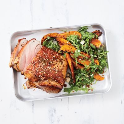 Roast Pork With Roasted Pumpkin & Rocket Salad
