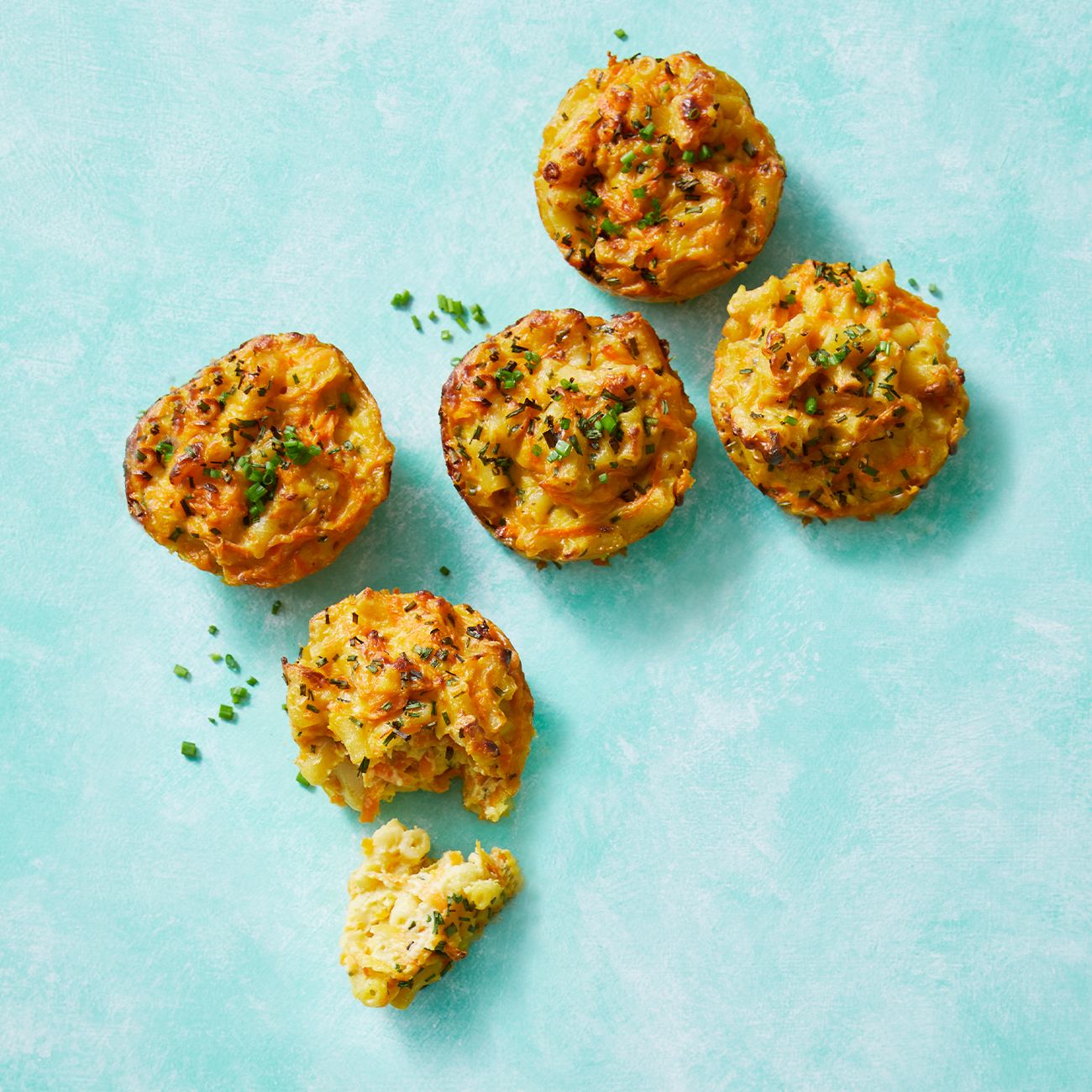 Carrot mac and cheese bites