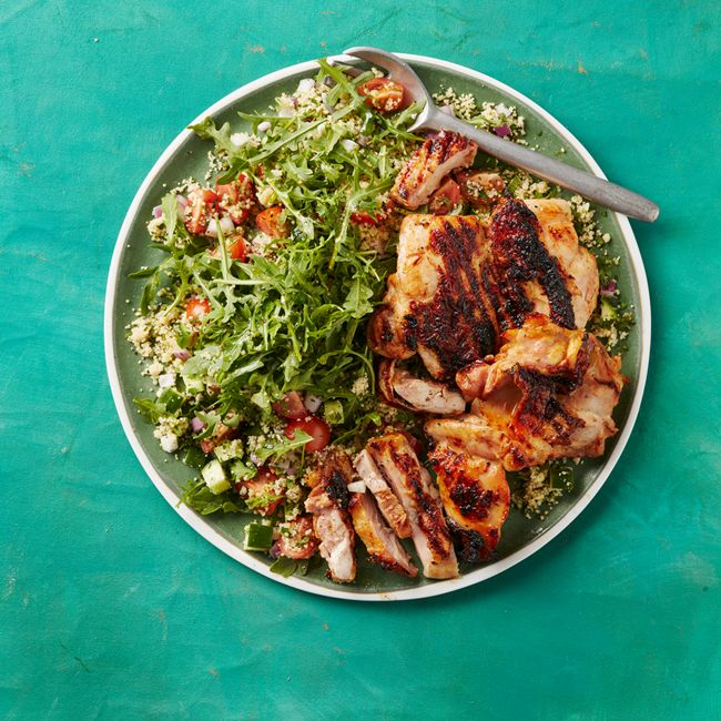 Mango-Glazed Butterflied Chicken With Couscous Salad