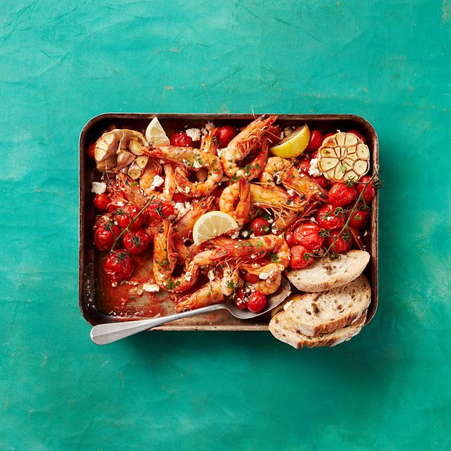 One-Tray Spanish-Style Baked Prawns 