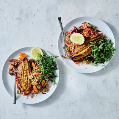 Pan-Fried Moroccan-Style Fish With Veggie Couscous