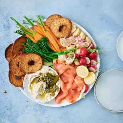 Smoked Salmon Platter With French Onion Spread 
