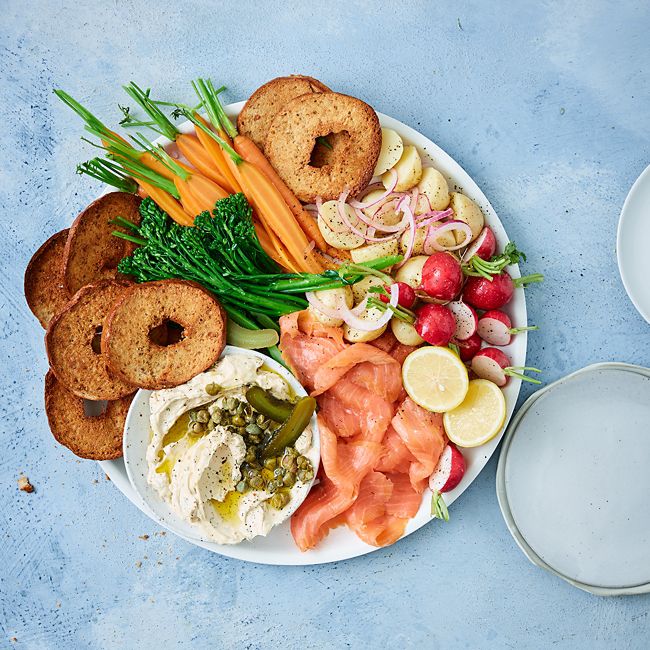 Smoked Salmon Platter With French Onion Spread 