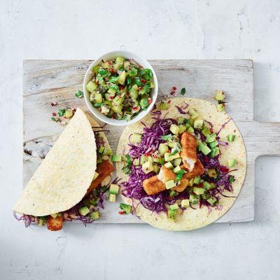 Crumbed Fish Tacos With Kiwifruit Salsa