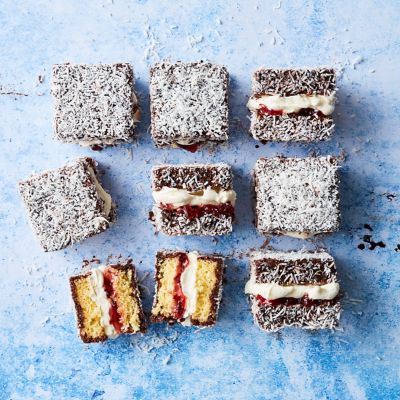 Lamingtons With Cherry Jam & Cream
