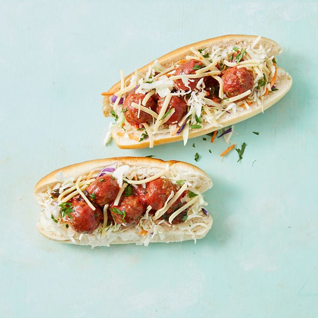 Easy Meatball & Slaw Subs