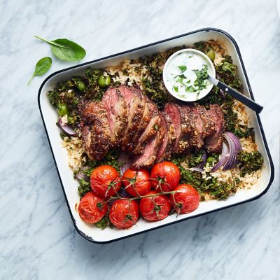 Herbed Beef & Rice Traybake
