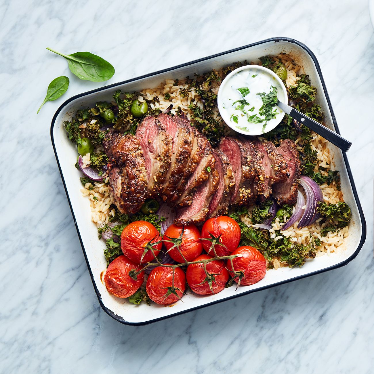 Herbed Beef & Rice Traybake