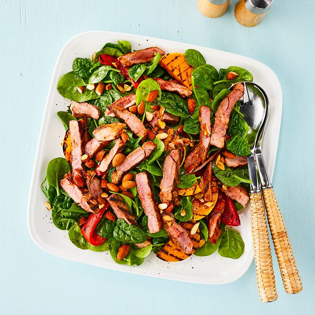 Charred Lamb & Pumpkin Salad With Maple Dressing