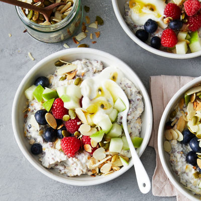 Healthier passionfruit yoghurt bircher bowl 