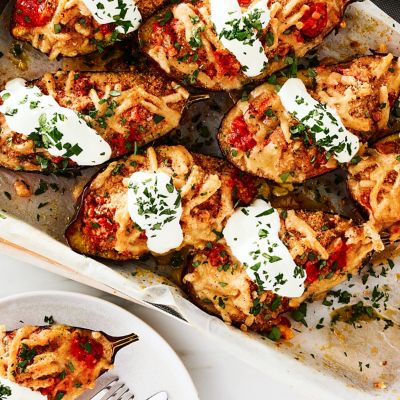 Mediterranean stuffed eggplant 