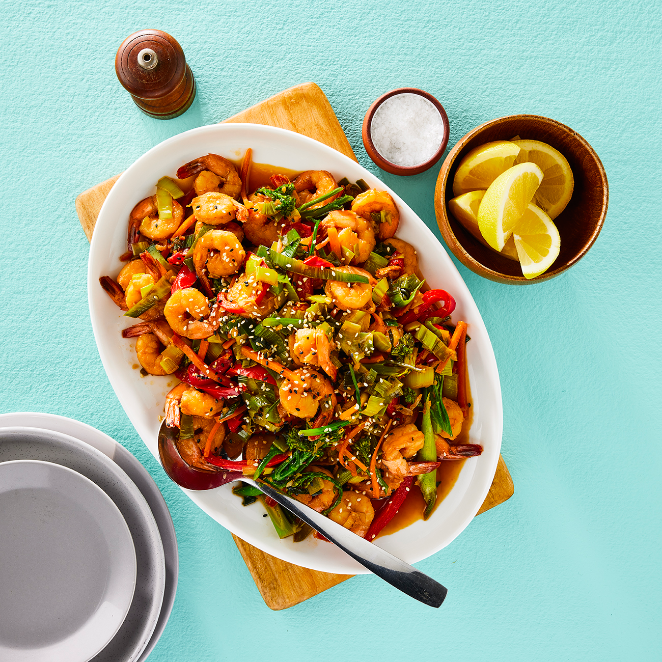 Prawn & leek stir-fry 
