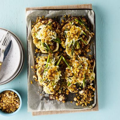 Roasted cauliflower & asparagus melts 