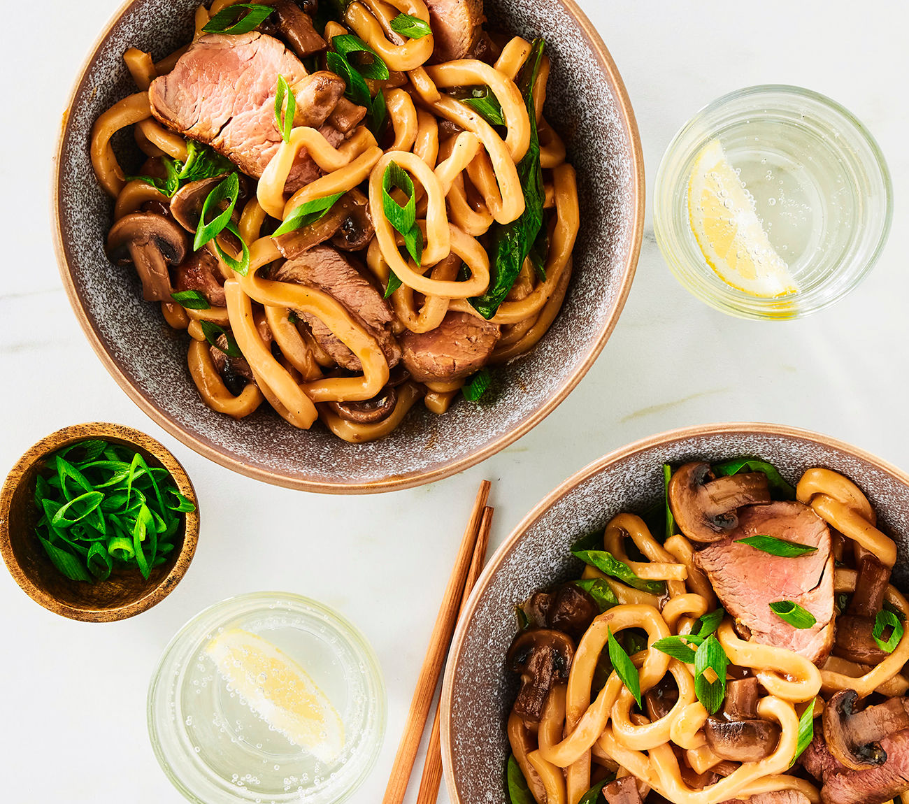 Stir-Fried Udon Noodles With Pork and Scallions Recipe