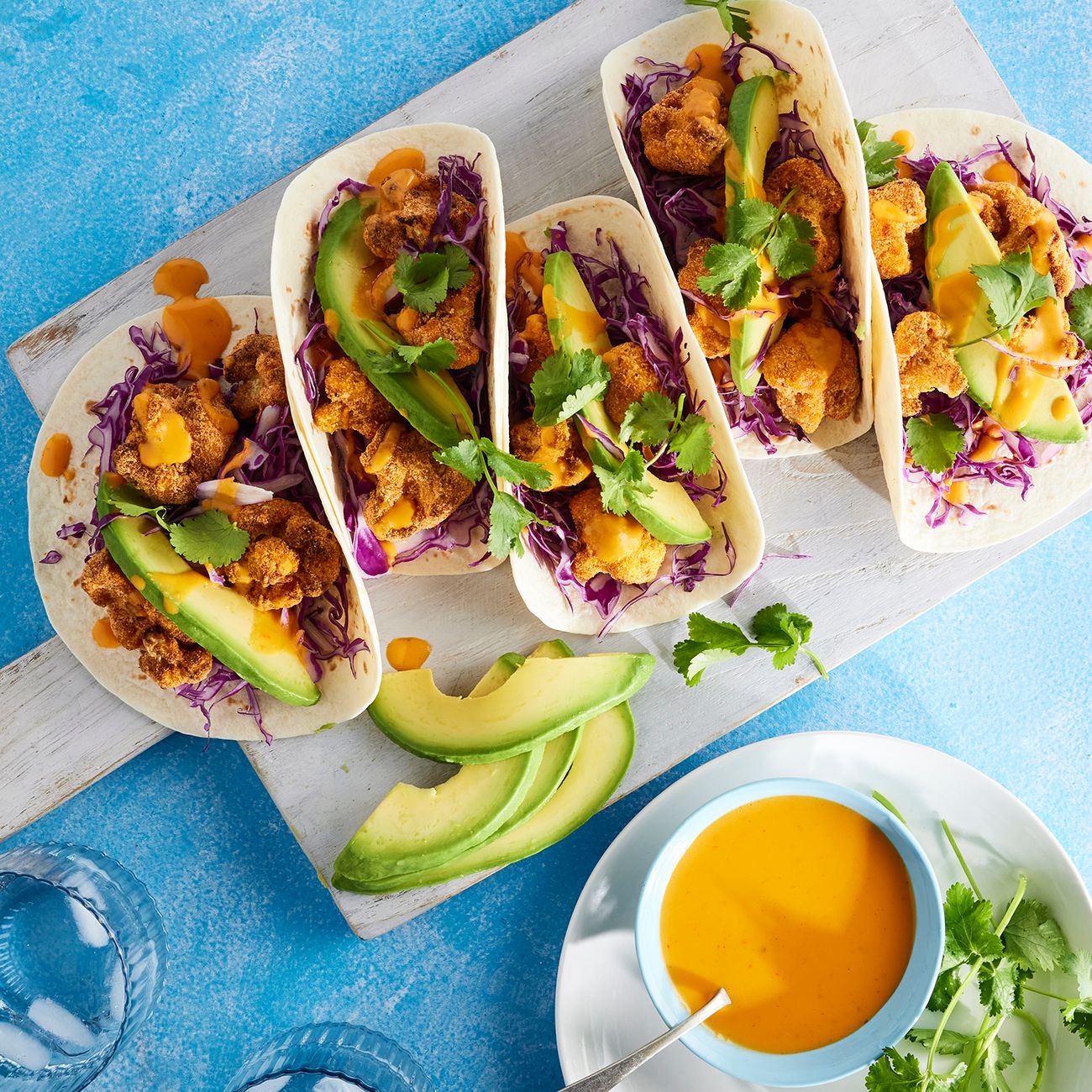 Air fryed cauliflower tacos