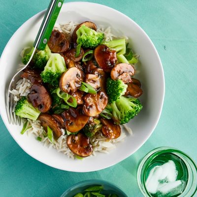 Mongolian mushrooms with broccoli