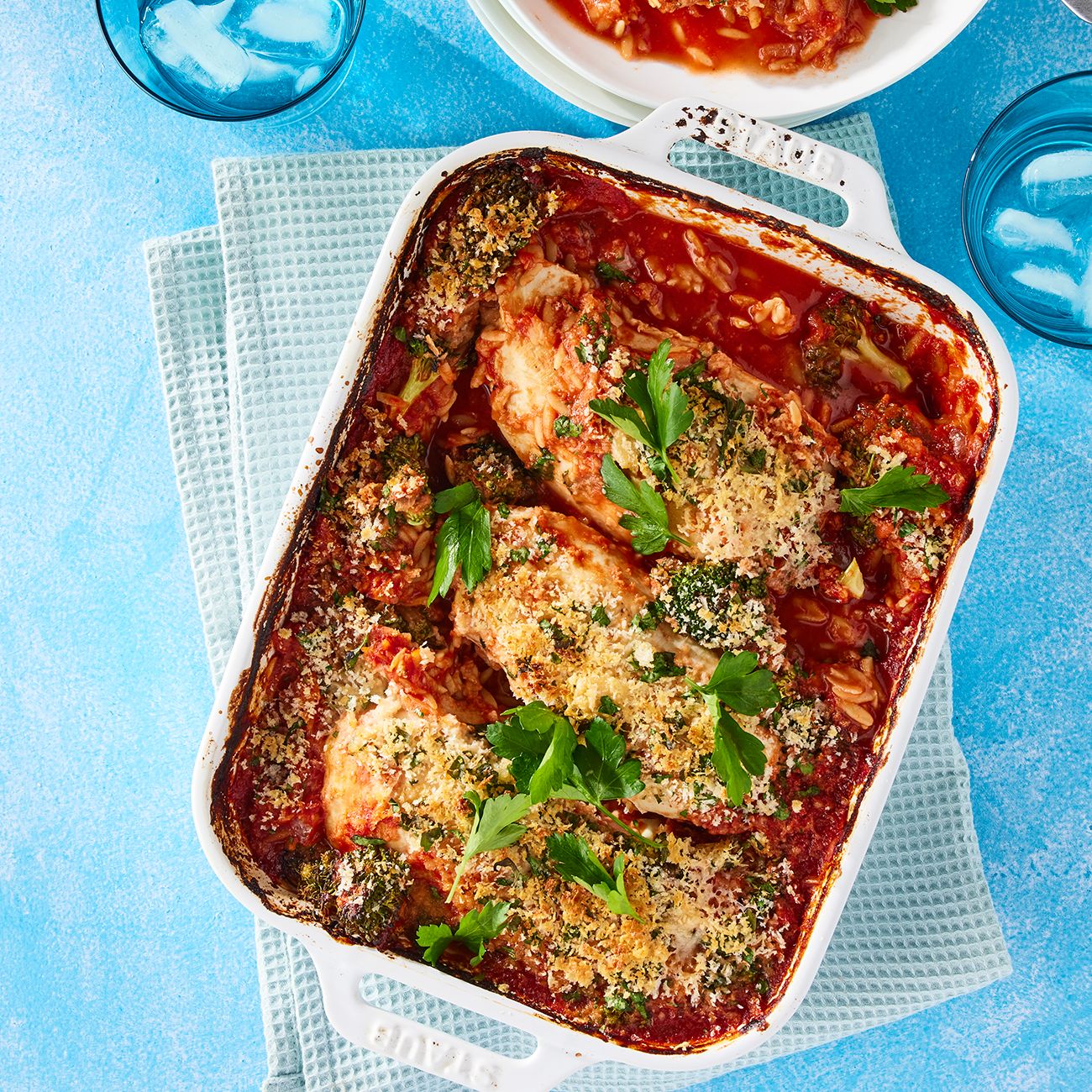 One Pan Parmesan Crusted Chicken With Broccoli