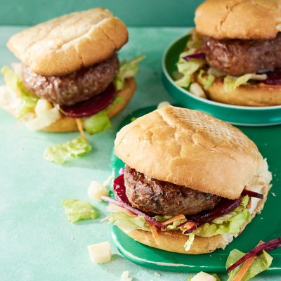 Quick beef & beet burgers